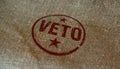 Veto stamp and stamping - opposition and refuse concept