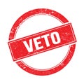 VETO text on red grungy round stamp