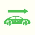 Vetor Eco Car with Arrow Flat Illustration eps10 Royalty Free Stock Photo