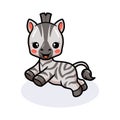 Cute baby zebra cartoon jumping Royalty Free Stock Photo
