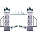 London Tower Bridge in Flat Style Vector Illustration Royalty Free Stock Photo