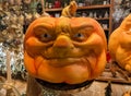 VETRALLA, ITALY - OCTOBER 28, 2022: Close up of representation of angry pumpkin for halloween at the interior of shop