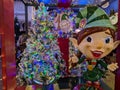 VETRALLA, ITALY - OCTOBER 19, 2022: Fantastic and colorful christmas tree at the interior of xmas shop in Vetralla