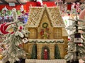 VETRALLA, ITALY - SEPTEMBER 19, 2023: Close up of pretty gingerbred house at christmas shop