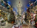 VETRALLA, ITALY - SEPTEMBER 9, 2023: Wonderful interior of the christmas shop called the reign of Santa Claus