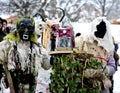 VEVCANI, MACEDONIA - 13 JANUARY , 2019: General atomosphere with dressed up participants at an annual Vevcani Carnival, in