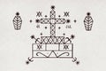 Veve of Baron Samedi drawn on a paper Royalty Free Stock Photo