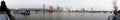 Vey Wide Panoramic Biew of the Willamette River under Portland Oregon Waterfront
