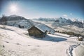 Veysonnaz in Alps mountains resort Les 4 Vallees Switzerland Royalty Free Stock Photo