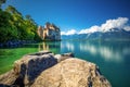 Famous Chateau de Chillon at Lake Geneva near Montreux, Switzerland, Europe Royalty Free Stock Photo