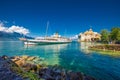 Famous Chateau de Chillon at Lake Geneva near Montreux, Switzerland, Europe