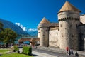 Famous Chateau de Chillon at Lake Geneva near Montreux, Switzerland, Europe Royalty Free Stock Photo