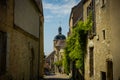 view on the street of the medieval village of vezelay Royalty Free Stock Photo