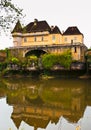 Vezere river and Chateau de Losse Dordogne France