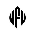 VFW circle letter logo design with circle and ellipse shape. VFW ellipse letters with typographic style. The three initials form a Royalty Free Stock Photo