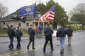 VFW Color Guard Marching on a Royalty Free Stock Photo