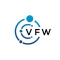 VFW letter technology logo design on white background. VFW creative initials letter IT logo concept. VFW letter design Royalty Free Stock Photo