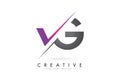 VG V G Letter Logo with Colorblock Design and Creative Cut