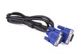 VGA cable use for the connect monitor on white background Royalty Free Stock Photo
