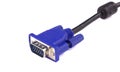 VGA cable use for the connect monitor on white background Royalty Free Stock Photo