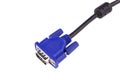 VGA cable use for the connect monitor on white background Royalty Free Stock Photo