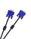 VGA cable use for the connect monitor on white background Royalty Free Stock Photo