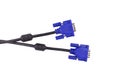 VGA cable use for the connect monitor on white background Royalty Free Stock Photo