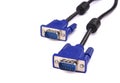 VGA cable use for the connect monitor on white background Royalty Free Stock Photo