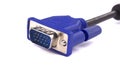 VGA cable use for the connect monitor on white background Royalty Free Stock Photo