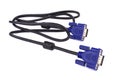 VGA cable use for the connect monitor on white background Royalty Free Stock Photo