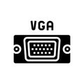 vga computer port glyph icon vector illustration