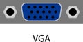 VGA connector for a monitor, peripheral devices on a transparent background