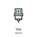 vga icon vector from computer collection. Thin line vga outline icon vector illustration Royalty Free Stock Photo