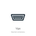 Vga icon vector. Trendy flat vga icon from electrian connections collection isolated on white background. Vector illustration can Royalty Free Stock Photo