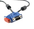 VGA male cable connector isolated Royalty Free Stock Photo