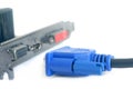 VGA port cable for computer equipment. Royalty Free Stock Photo