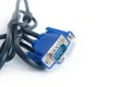 VGA port cable for computer equipment. Royalty Free Stock Photo