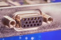 VGA port connector extreme close-up Royalty Free Stock Photo