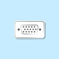 Vga port sticker icon. Simple thin line, outline vector of web icons for ui and ux, website or mobile application Royalty Free Stock Photo