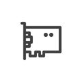 VGA, video card line icon