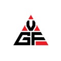 VGF triangle letter logo design with triangle shape. VGF triangle logo design monogram. VGF triangle vector logo template with red Royalty Free Stock Photo