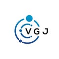 VGJ letter technology logo design on white background. VGJ creative initials letter IT logo concept. VGJ letter design