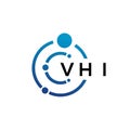 VHI letter technology logo design on white background. VHI creative initials letter IT logo concept. VHI letter design