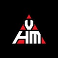 VHM triangle letter logo design with triangle shape. VHM triangle logo design monogram. VHM triangle vector logo template with red Royalty Free Stock Photo
