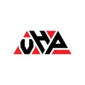 VHP triangle letter logo design with triangle shape. VHP triangle logo design monogram. VHP triangle vector logo template with red Royalty Free Stock Photo