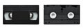 VHS magnetic tape front and back side view. Analog videocassette film Royalty Free Stock Photo