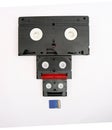 VHS, 8 mm Mini DV and SD card Royalty Free Stock Photo