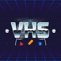 VHS outrun logo design.