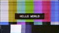 VHS SMPTE color bars hello world