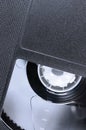 VHS Tape Macro Closeup, large detailed black retro videotape